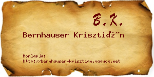 Bernhauser Krisztián névjegykártya